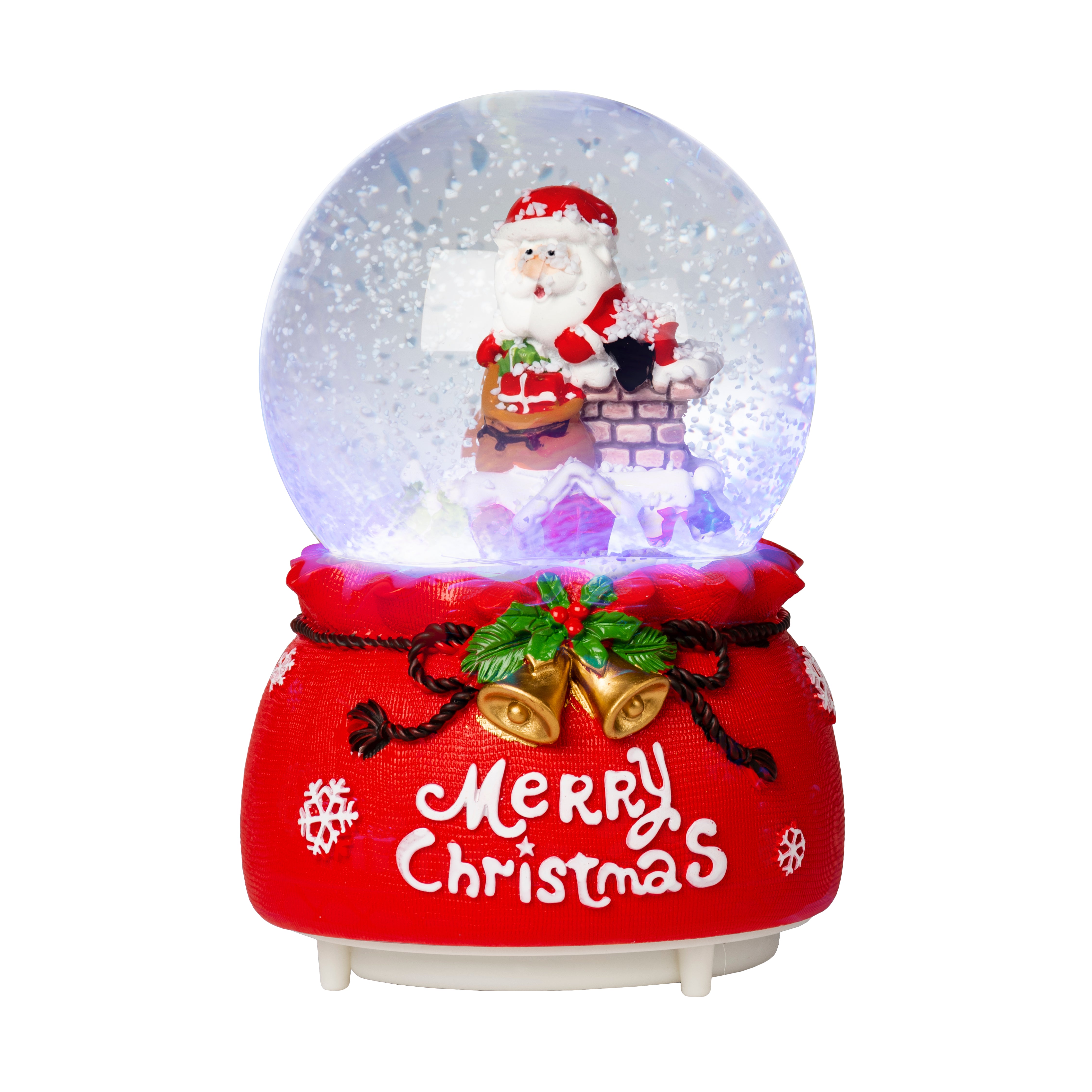 VESTIAMO CASA GRAN NATALE - Palla Natalizia in vetro con effetto neve - h13 cm diametro 8 cm